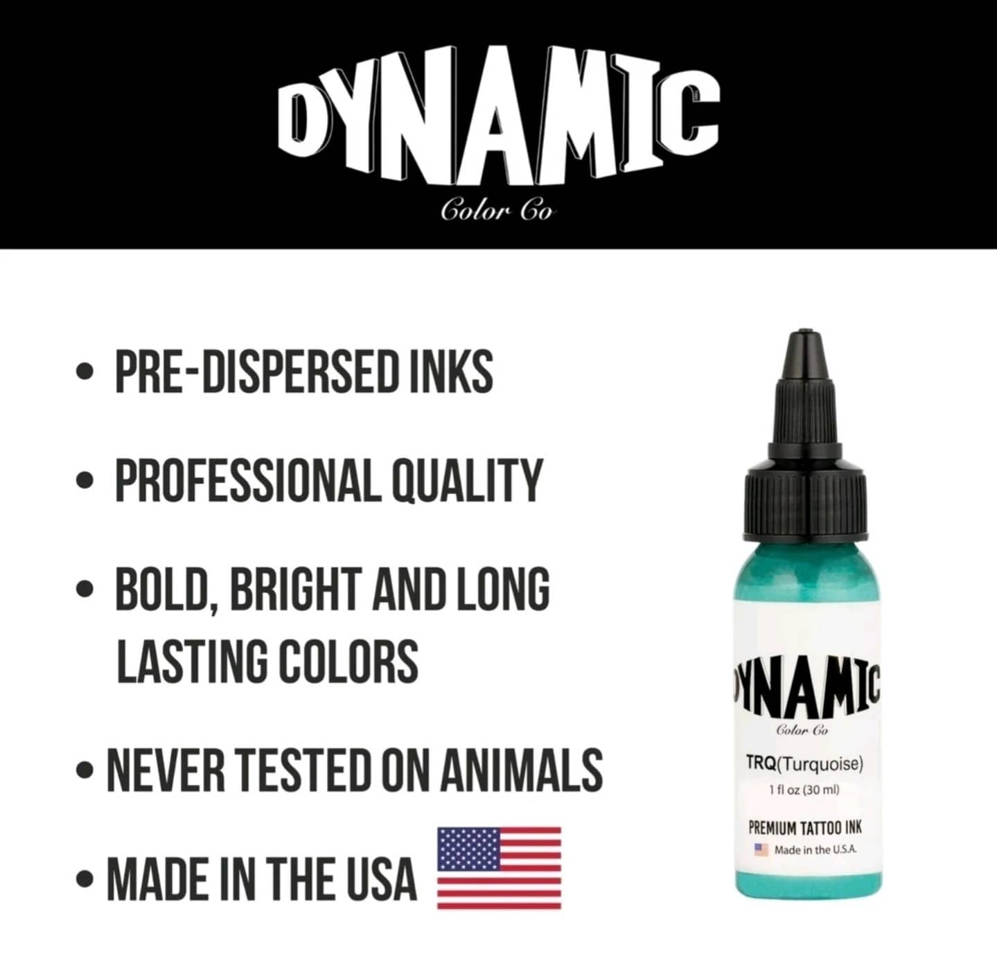 Dynamic Color Co Turquoise Tattoo Ink (1oz Bottle): Vibrant, St