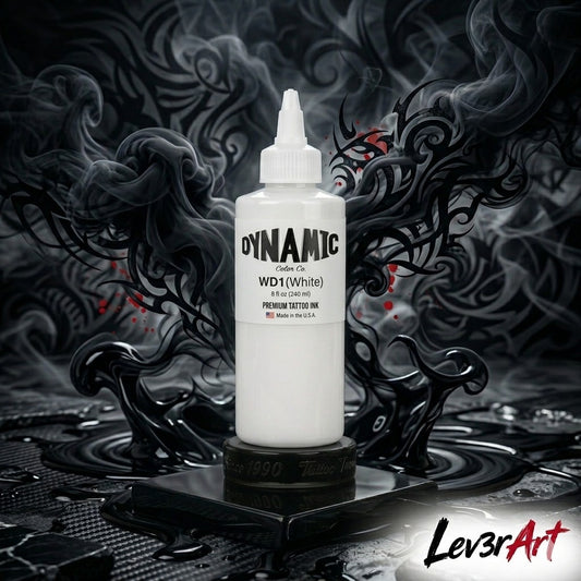 DYNAMIC WHITE 8-oz Tattoo Ink Brite Vibrant & Dark Color Supply 