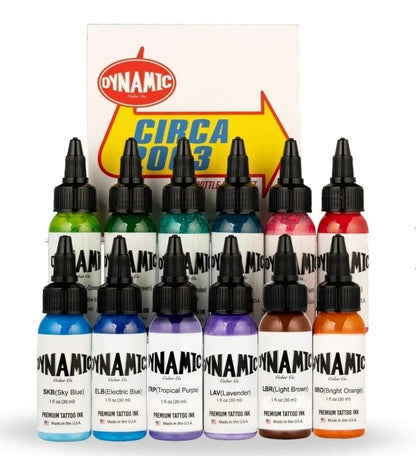 Dynamic Circa 2003 Pre-Dispersed Tattoo Ink Set Multicolor 12x1oz