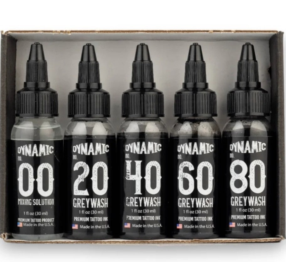 Dynamic Greywash Tattoo Ink - 1 oz. Bottle Set