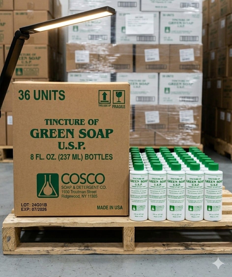 COSCO Pure Liquid Green Soap Stencil Tattoo Transfer Medical Prep Wash, 8 Flu...