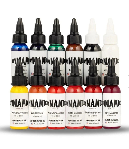 Dynamic Color Co. OG The Originals Pre-Dispersed Tattoo Ink Set 12x1oz