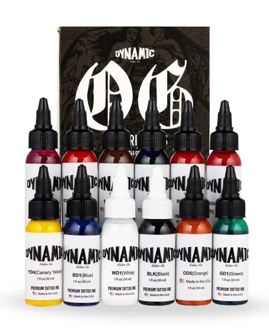 Dynamic Color Co. OG The Originals Pre-Dispersed Tattoo Ink Set 12x1oz