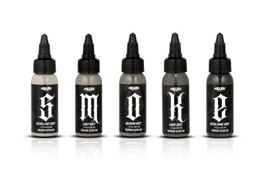 1oz Dynamic Color Co. - SMOKE Opaque Greys - Tattoo Grey Colors 1oz