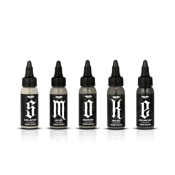 Dynamic Color Co- Smoke Set, Opaque Grey Tattoo Ink 4OZ ounce,