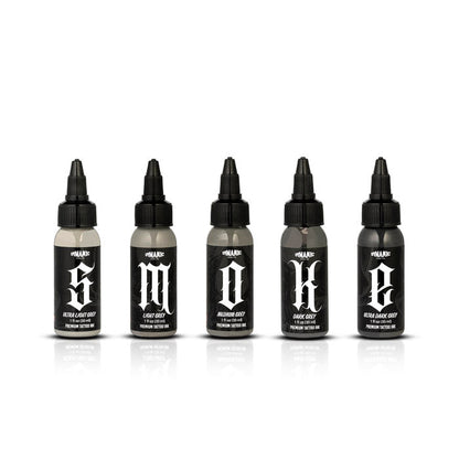 Dynamic Color Co- Smoke Set, Opaque Grey Tattoo Ink 4OZ ounce,