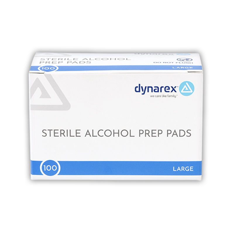 Dynarex Sterile Alcohol Prep Pads - Box of 100