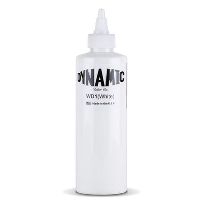 DYNAMIC WHITE 8-oz Tattoo Ink Brite Vibrant & Dark Color Supply