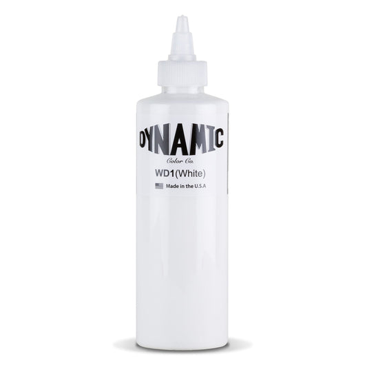 DYNAMIC WHITE 8-oz Tattoo Ink Brite Vibrant & Dark Color Supply
